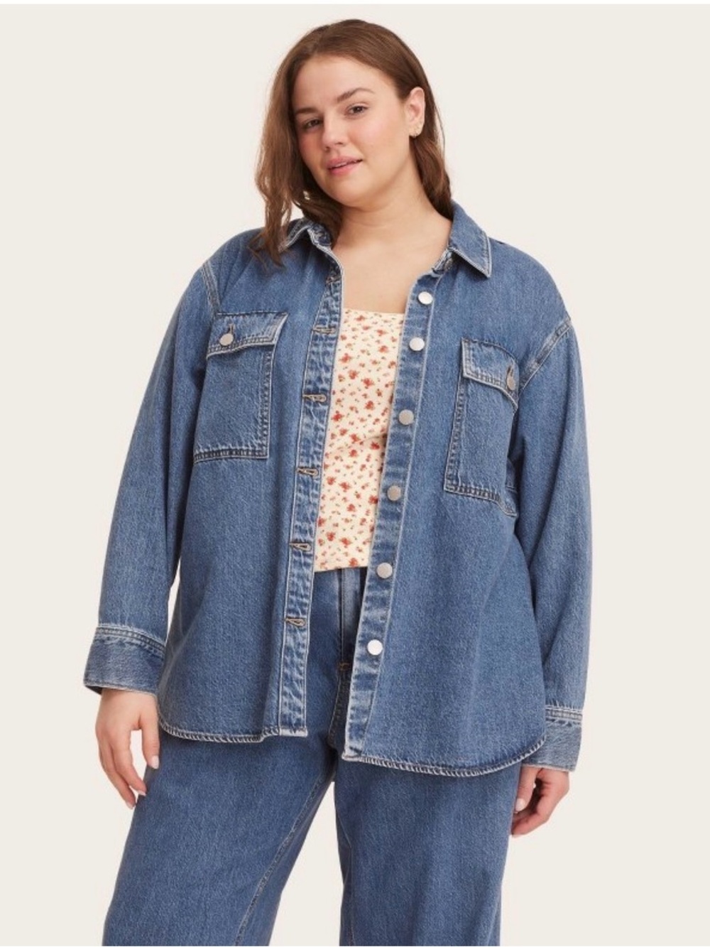 PARKE X Target Long Sleeve Denim Shacket  Medium Wash Size Large NWT